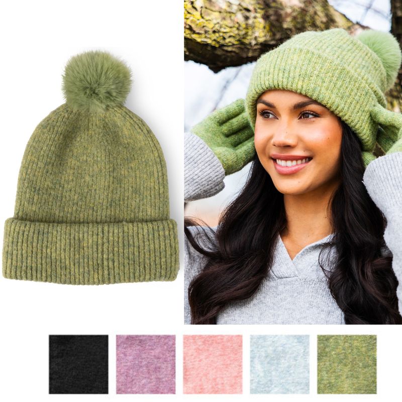 Powder Knit Ultra Soft Pom Hat